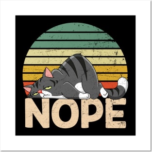 Funny Cat Nope T-shirt Posters and Art